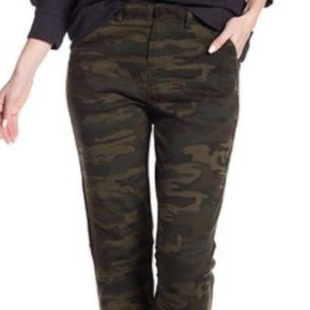 Sanctuary x Anthropologie Textured Olive Trousers